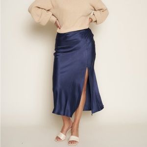 Whimsy + Row Navy Midi Skirt